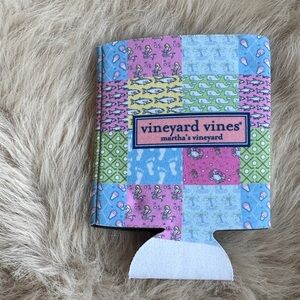 Vineyard Vines Patchwork Can Holder - Pink, Blue, Green